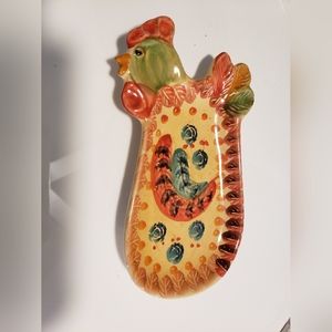 Italicars Handpainted Chicken Design Plate/  Wall Hanging